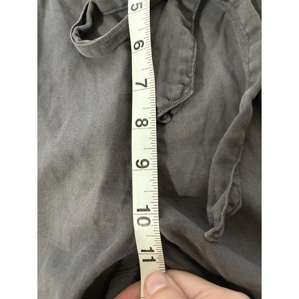 faherty Arlie Faded Black‎ Linen Blend High Waist Shorts Sz Small Belted Pockets